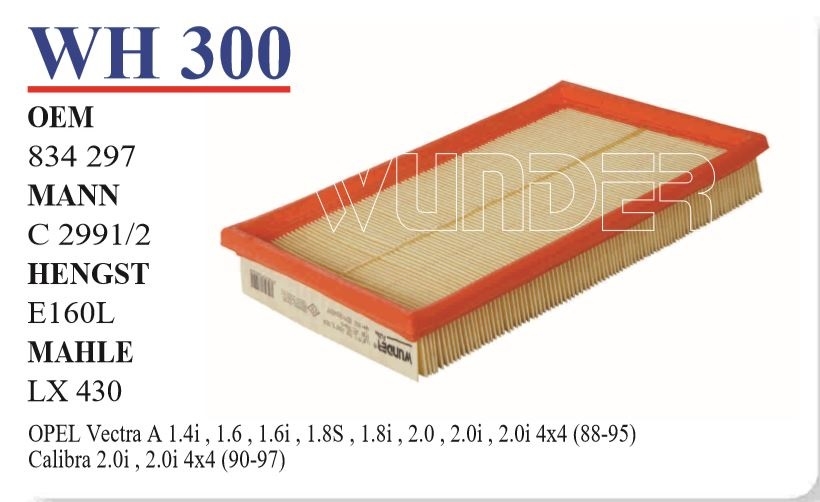 WH 300 OPEL VECTRA  A - CALiBRA 2.0 i  A -95 834 297 Hava Filtresi