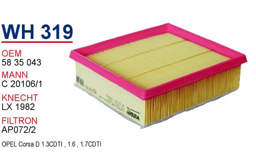 WH 319 OPEL CORSA D DiESEL 5835043 Hava Filtresi