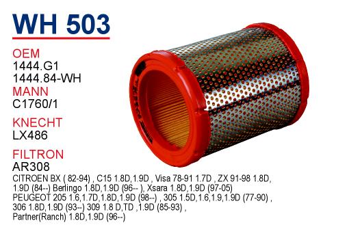 WH 503 CITROEN BERLiNGO E.M 1444.G1 Hava Filtresi