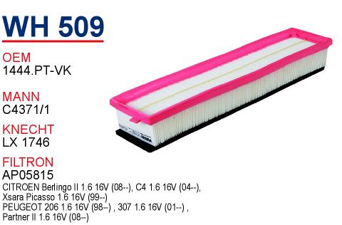 WH 509 CITROEN C4 1.6 16v 1444.PT Hava Filtresi