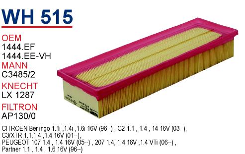 WH 515 CITROEN C3 1.4 16v Y.M 1444.EF Hava Filtresi