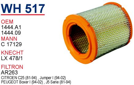 WH 517 FiAT DUCATO (KISA) 71736135 Hava Filtresi