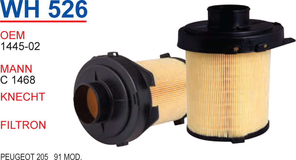 WH 526 PEUGEOT 205   91 MOD. 1445-02 Hava Filtresi