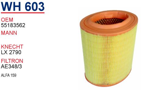 WH 603 ALFA 159  HAVA FİLTRESİ 55183562 Hava Filtresi
