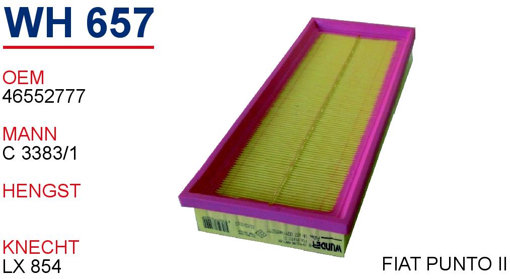 WH 657 FİAT PUNTO II 46552777 Hava Filtresi