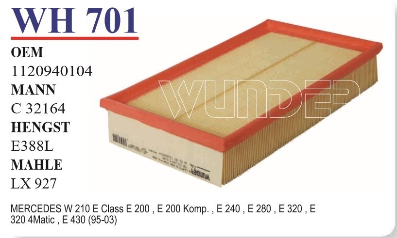 WH 701 MERCEDES 210 KASA E KLASS  112 094 0104 Hava Filtresi