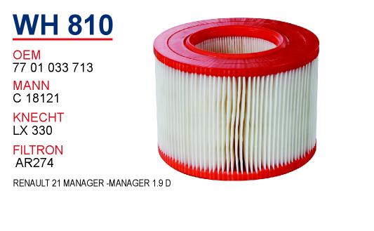 WH 810 RENAULT 21  MANAGER - MEGANE 1.9 D 77 01 033 713 Hava Filtresi