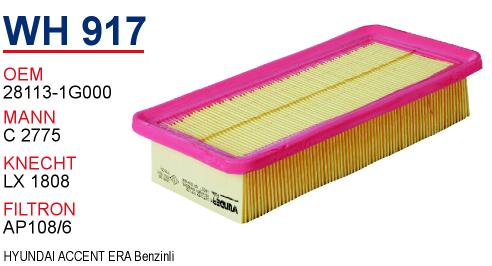 WH 917 HYUNDAi ACCENT ERA BENZİNLİ 28113-1G000 Hava Filtresi