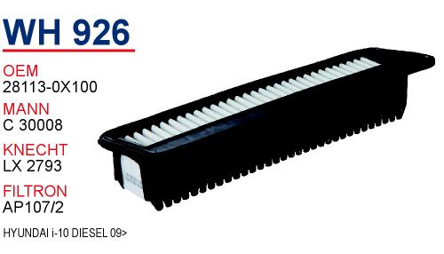 WH 926 HYUNDAİ İ-10 DİZEL 09> 28113-0X100 Hava Filtresi