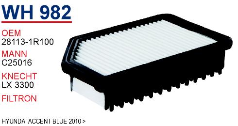 WH 982 HYUNDAİ ACCENT BLUE 2010 > 28113-1R100 Hava Filtresi