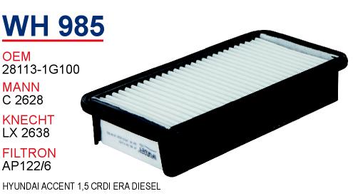 WH 985 KiA RiO  DİESEL 28113-1G100 Hava Filtresi