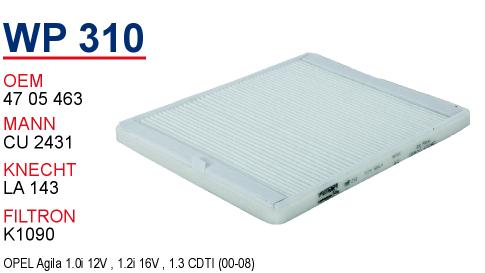 WP 310 OPEL AGiLA 47 05 463 Polen Filtresi