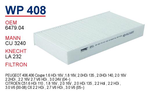 WP 408 CITROEN C5 II      6447.RG Polen Filtresi