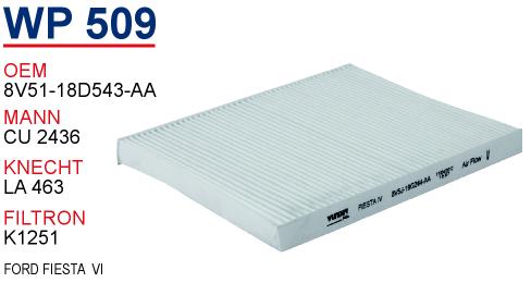 WP 509 FORD FİESTA VI 8V5J-19G244AA Polen Filtresi