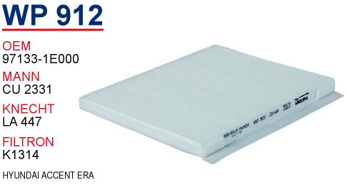 WP 912 HYUNDAi ACCENT ERA  97133-1E000 Polen Filtresi