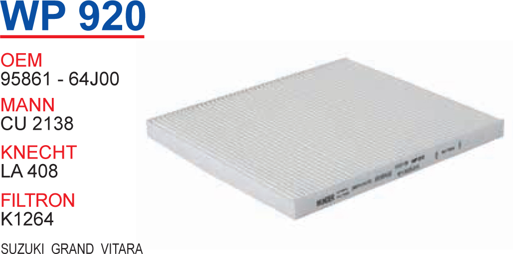 WP 920 SUZUKi GRAND  ViTARA 95861 - 64J00 Polen Filtresi