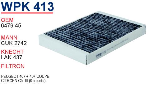 WPK 413 CITROEN C5 -III   KARBONLU 6479.45 Polen Filtresi