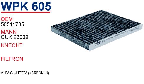 WPK 605 ALFA GİULİETTA (KARBONLU) 50511785 Polen Filtersi