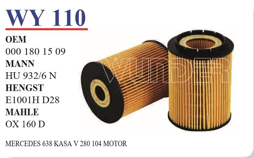 WY 110 GRAND CHEROKEE II 3.1 TD 99-05 05015171AA Yağ Filtresi
