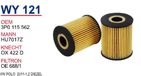WY 121 VOLKSWAGEN POLO 2011> 1,2 DİZEL 03P 115 562 Yağ Filtresi