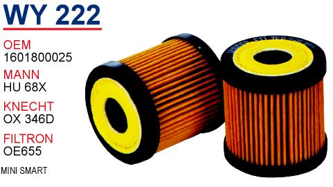 WY 222 SMART CITY COUPE FORTWO  1601800025 Yağ Filtersi