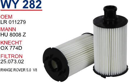 WY 282 RANGE ROVER 5.0  V8 LR 011279 Yağ Filtresi