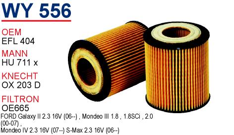 WY 556 FORD MONDEO III 1.8-2.0  EFL 404 Yağ Filtresi