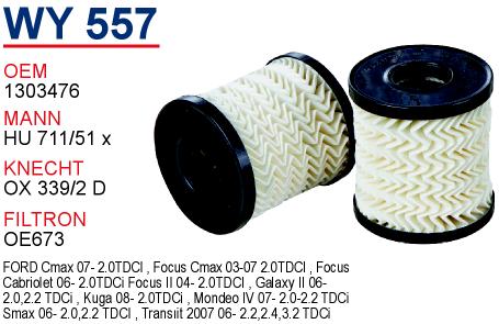 WY 557 FORD TRANSiT V 347  07- 1303476 Yağ Filtresi