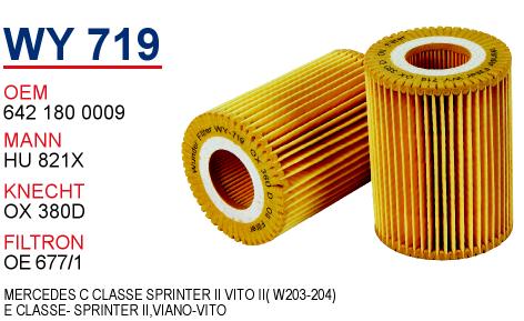 WY 719 CHRYSLER 300C  3.0 CRD/GRAND CHEROKEE III 3.0 CRD  05175571AA Yağ Filtresi