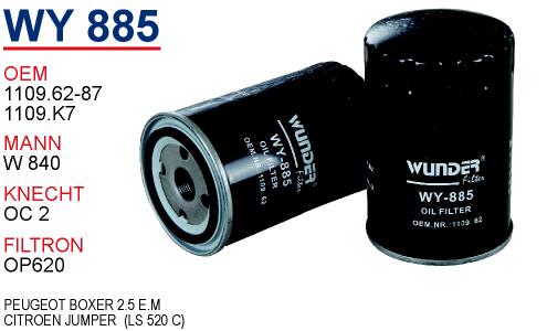 WY 885 PEUGEOT BOXER 2.5 E.M 1109.62 Yağ Filtresi