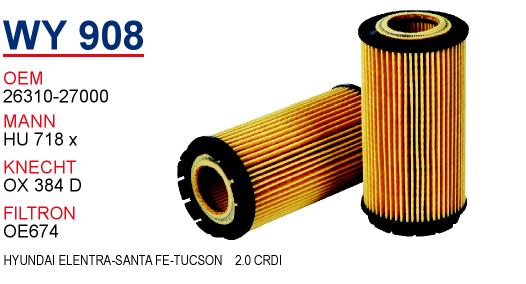 WY 908 CHEROKEE II 2.5 CRD VOYAGER 2.5 CRD 01-08 05069083AA Yağ Filtresi